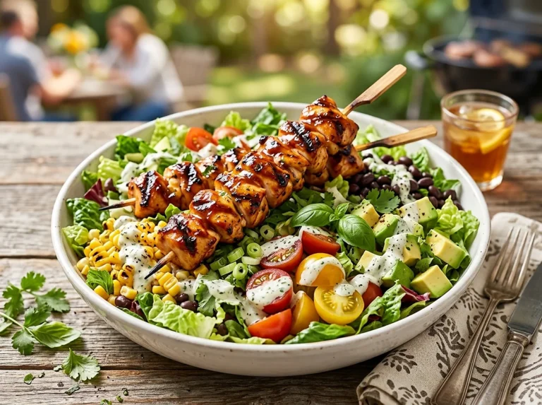 BBQ Chicken Skewer Salad