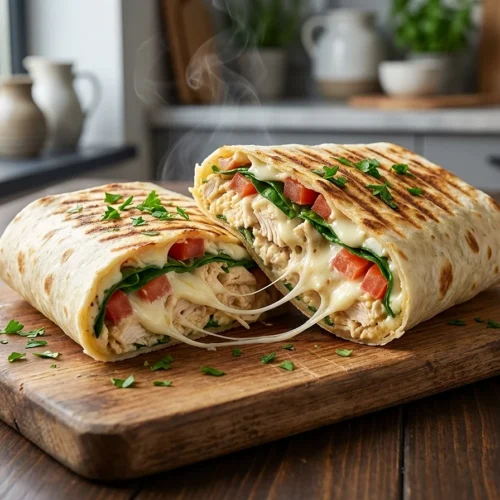 Cheesy Garlic Chicken Wraps