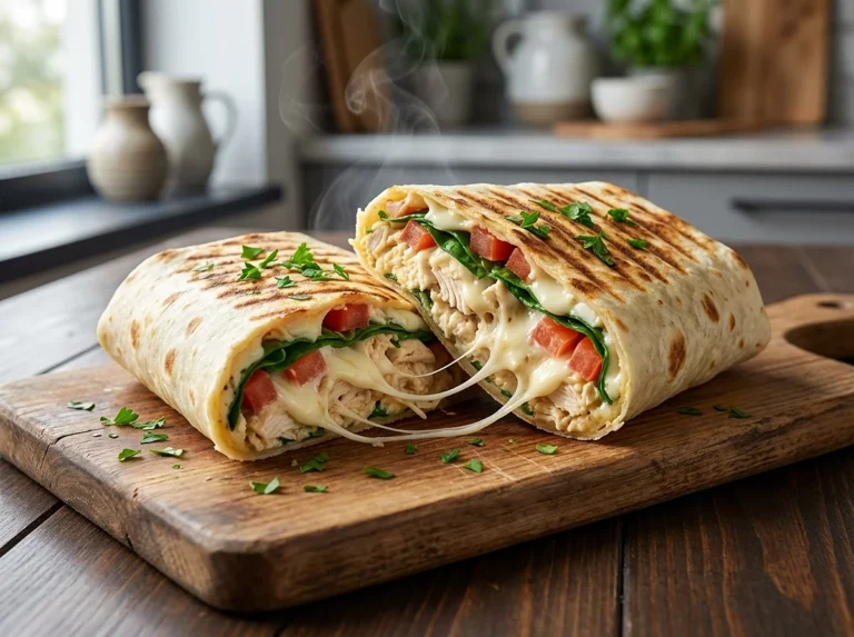 Cheesy Garlic Chicken Wraps