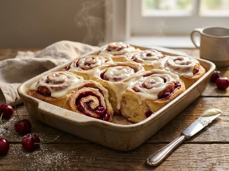Cherry Cinnamon Rolls with Homemade Filling