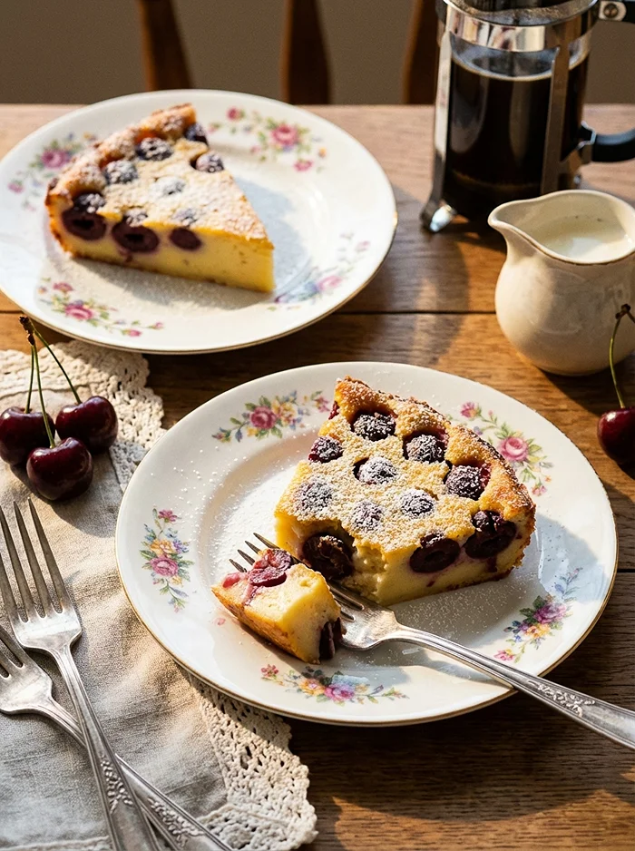 Cherry Clafoutis Dessert In Pan