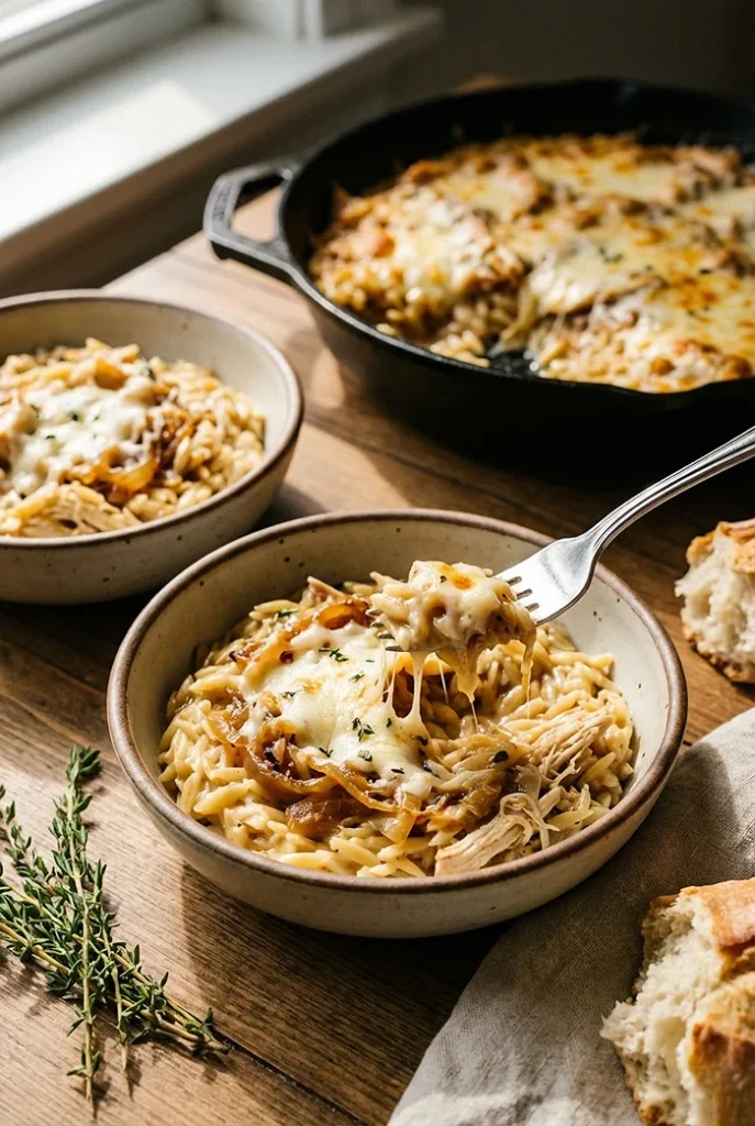 French Onion Chicken Orzo Casserole 4 Chicken Orzo