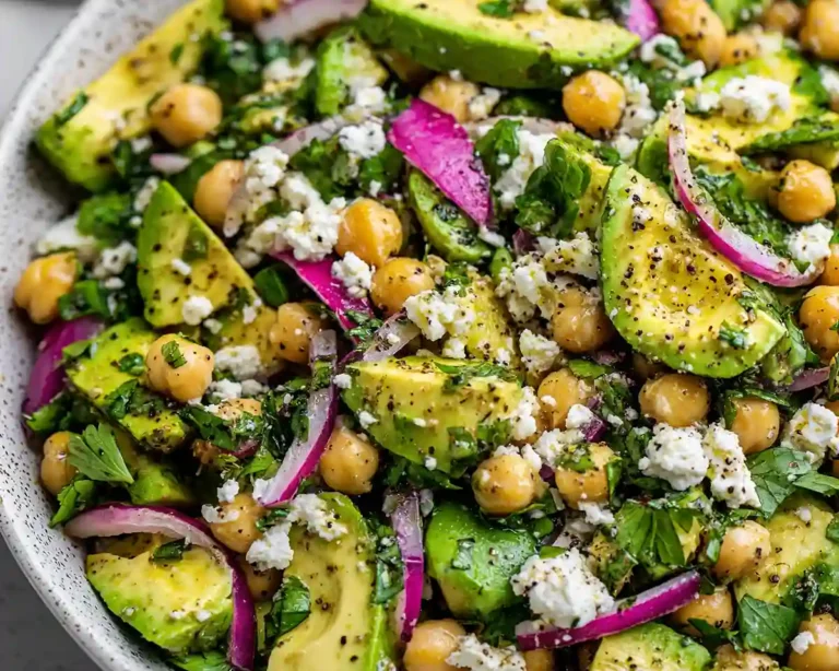 Chickpea Feta Avocado Salad