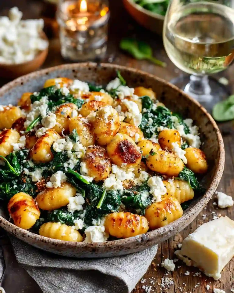 Creamy Gnocchi with Spinach and Feta Recipe