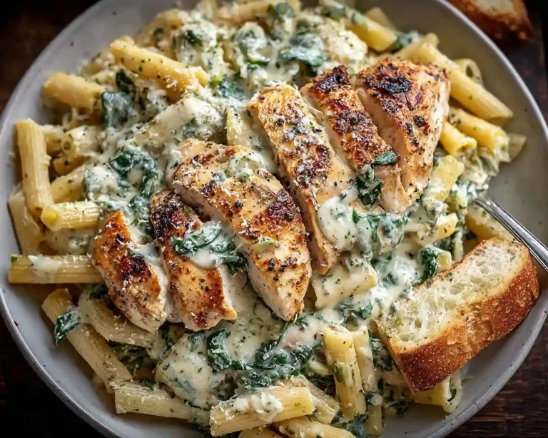 Creamy Pesto Chicken Pasta Bake