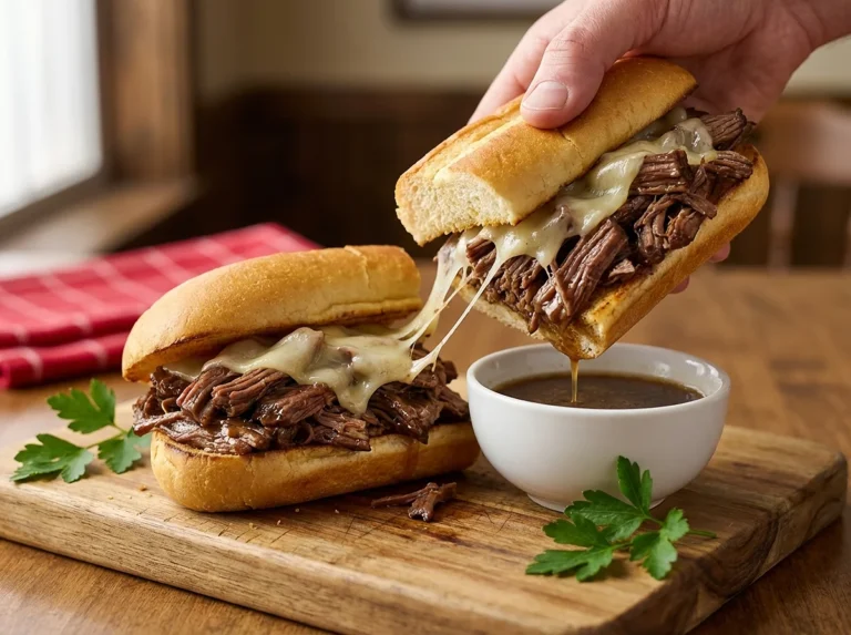 Crockpot French Dip Sandwiches