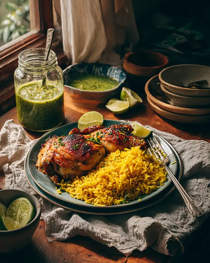 Peruvian Chicken and Rice with Green Sauce 4 Easy Recipe Dinner