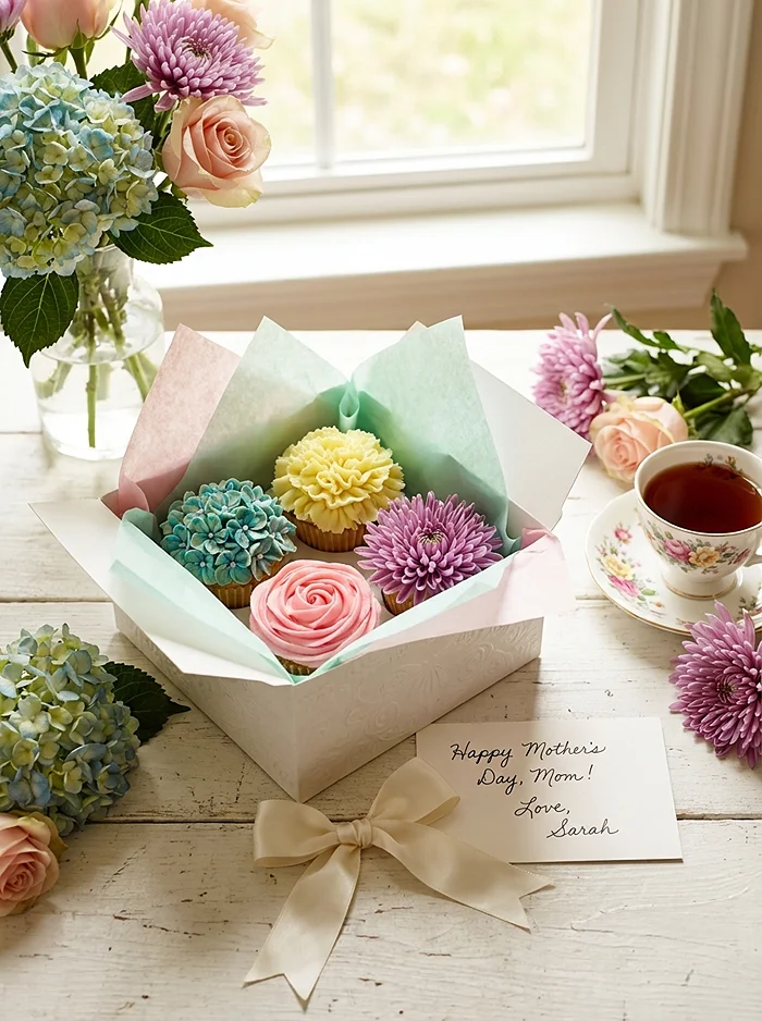 Bright Flower Cupcakes