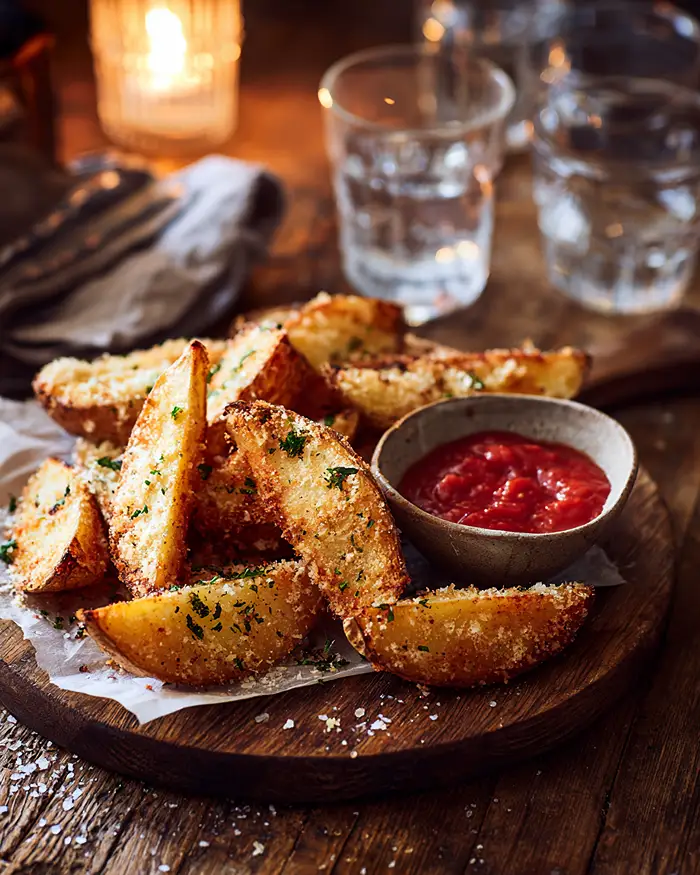 Garlic Parmesan Potato Wedges 4 Family Side Dishes Simple