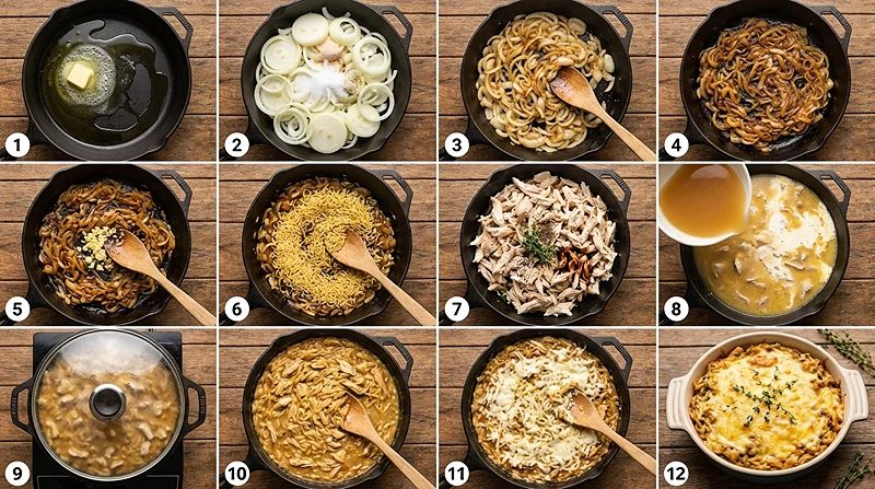 French Onion Chicken Orzo Casserole 3 French Onion Chicken