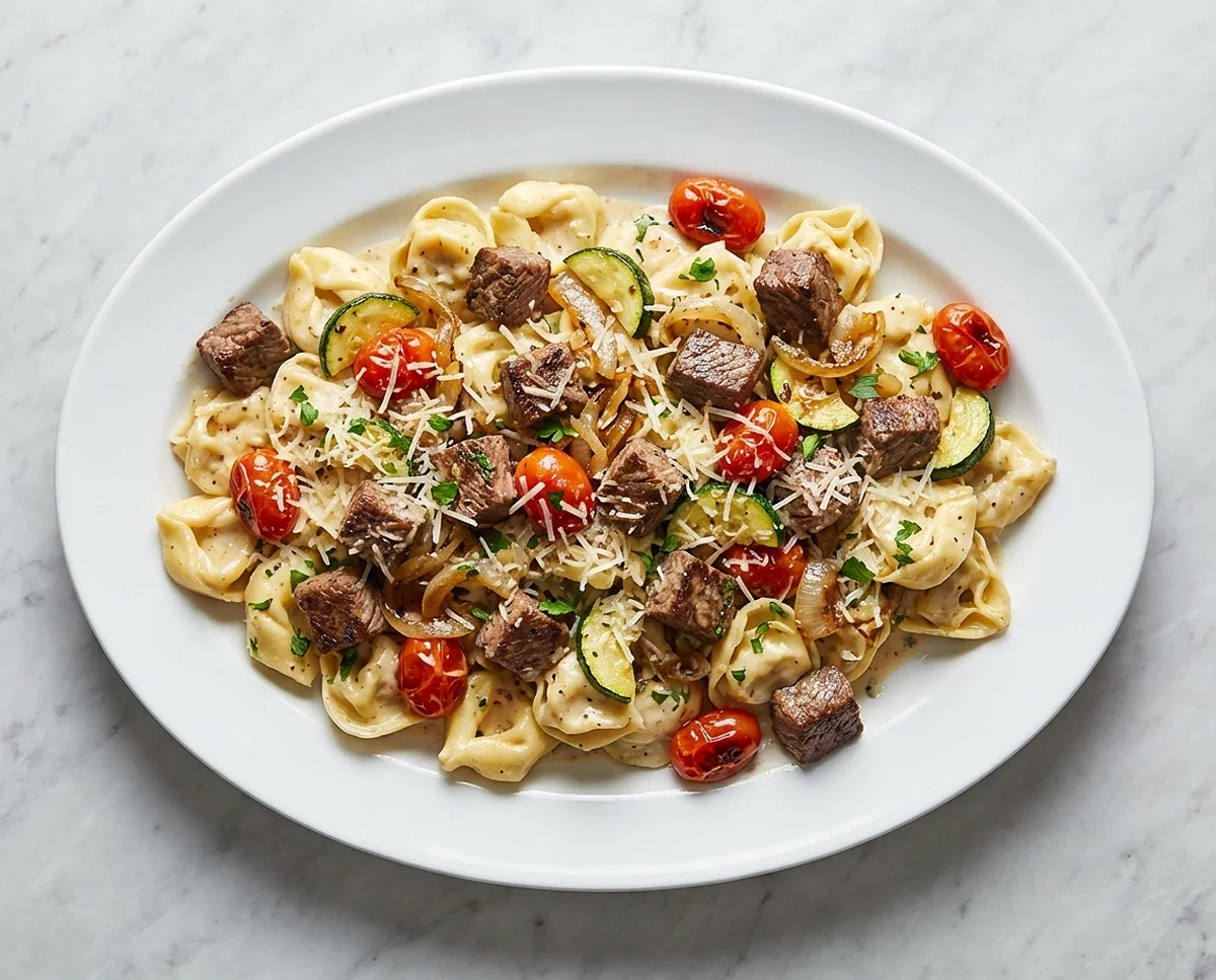 Foolproof Cheesy Pasta Bakes & Skillets 5 Garlic Steak Tortellini