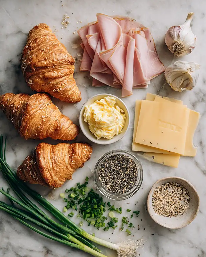 Baked Ham and Cheese Croissants Recipe 2 Ham And Cheese Croissant