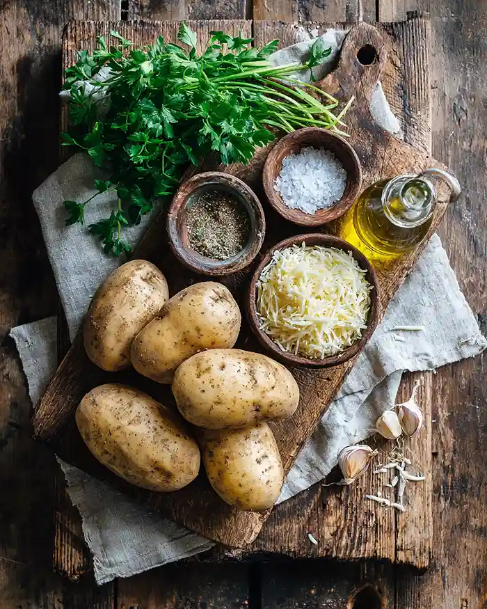 Garlic Parmesan Potato Wedges 2 Healthy Dinner Sides For Chicken ingredients
