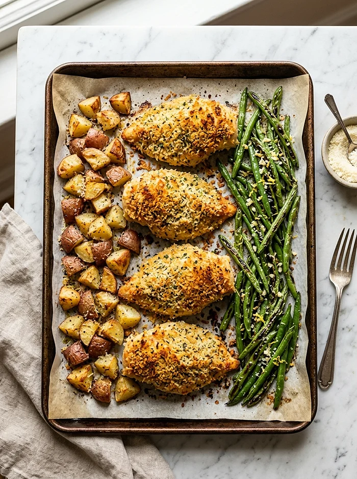 Parmesan Crusted Chicken Sheet Pan Dinner 4 Healthy Family Dinners Sheet Pan