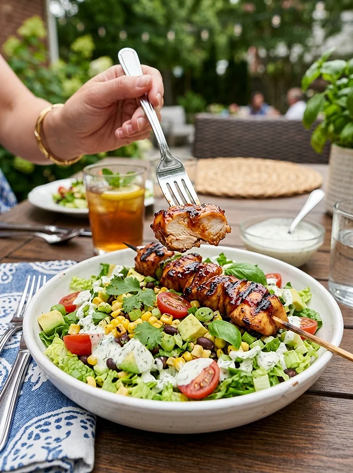 BBQ Chicken Skewer Salad 4 Healthy Grilled Meal Inspiration