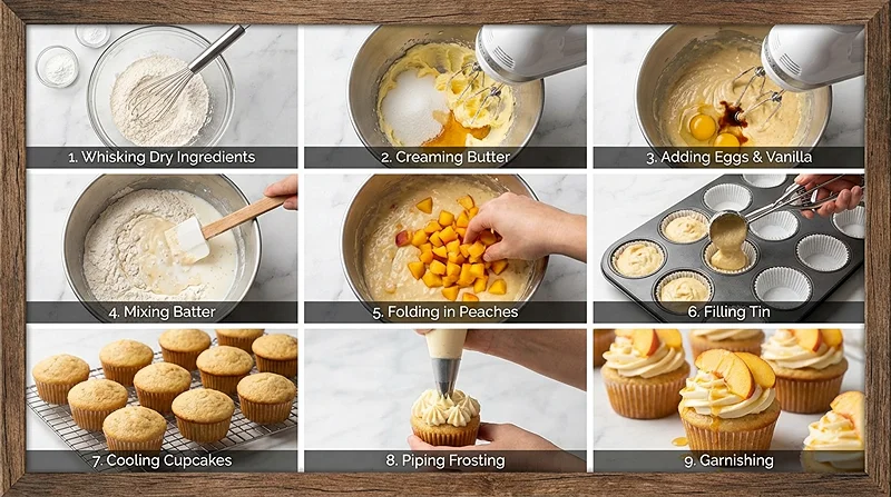 Homemade Peach Cupcake Recipe