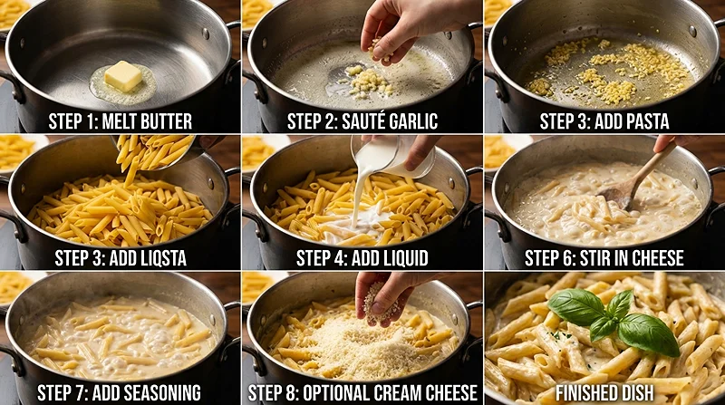 One Pot Creamy Garlic Butter Pasta