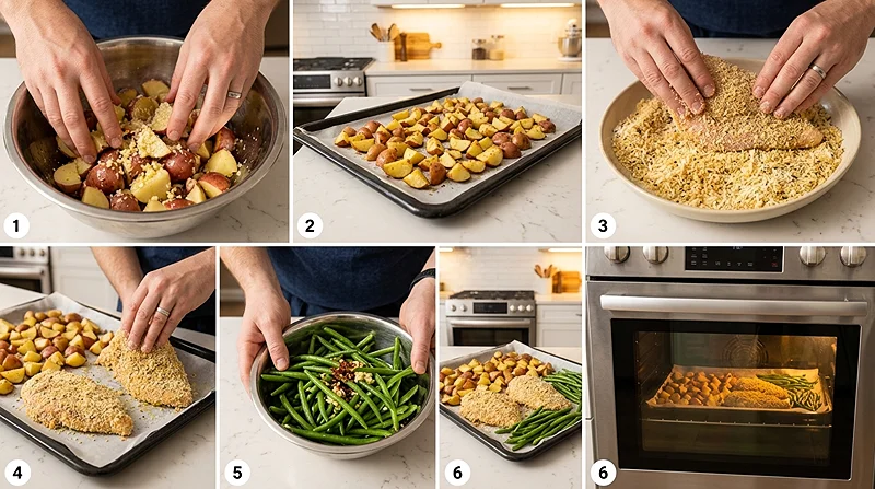 Parmesan Crusted Chicken Sheet Pan Dinner 3 One Sheet Pan Meals Chicken Green Beans