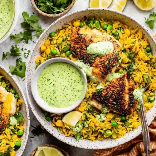 Peruvian Chicken and Rice with Green Sauce 5 Peruvian Chicken and Rice with Green Sauce