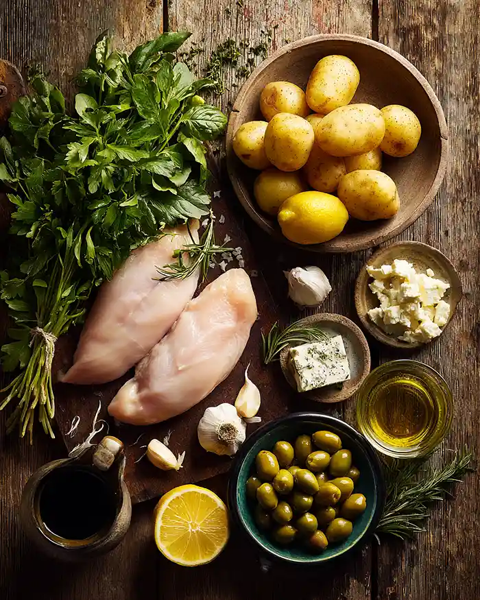 Sheet Pan Lemon Balsamic Chicken and Potatoes 2 Sheet Pan Balsamic Chicken And Potatoes ingredients