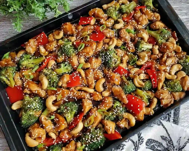 Sheet Pan Cashew Chicken Recipe