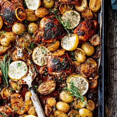 Sheet Pan Lemon Balsamic Chicken and Potatoes 6 Sheet Pan Lemon Balsamic Chicken and Potatoes