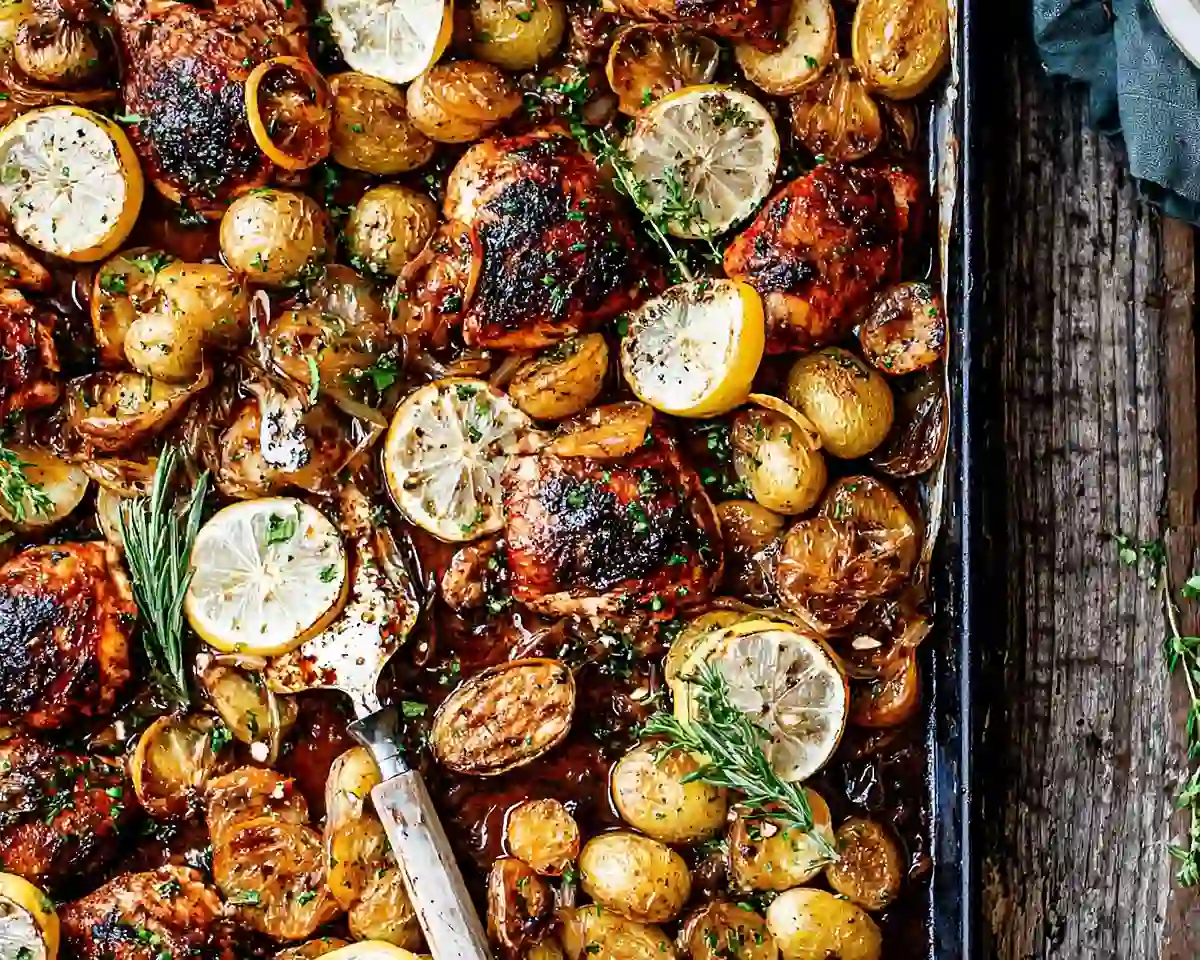 Sheet Pan Lemon Balsamic Chicken and Potatoes