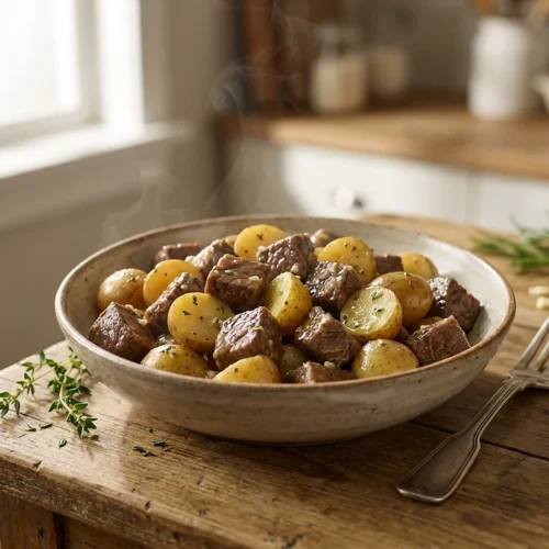 Slow Cooker Garlic Butter Beef Bites