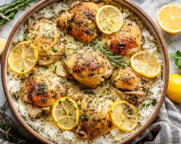 Slow Cooker Lemon Herb Chicken and Rice