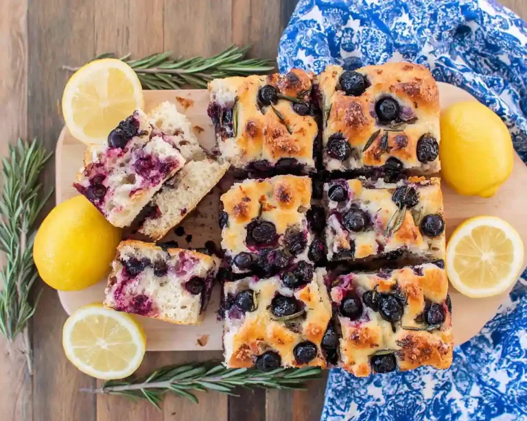 Sourdough Lemon Blueberry Focaccia Bread