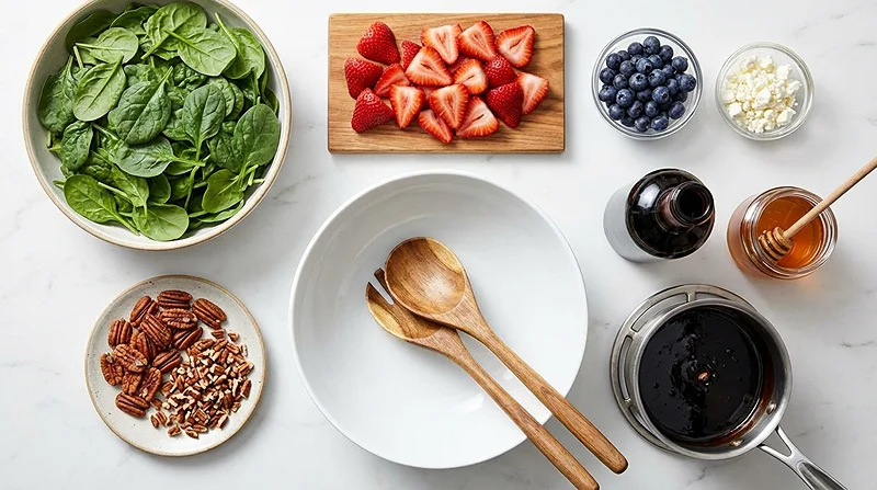 Spinach Berry Feta Salad