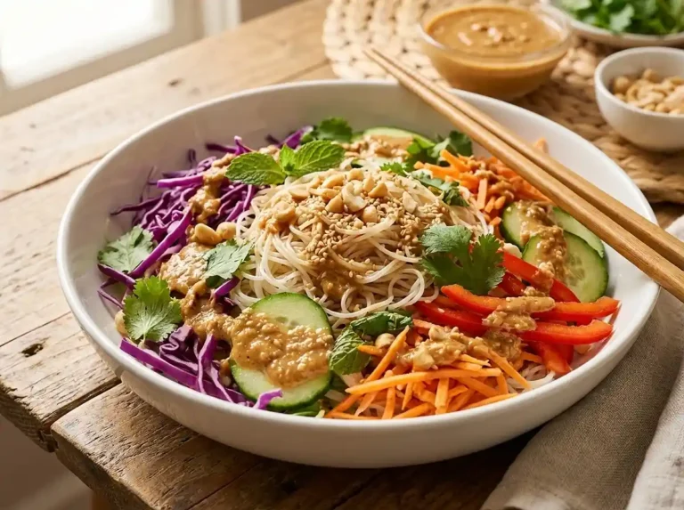 Spring Roll Salad with Peanut Dressing