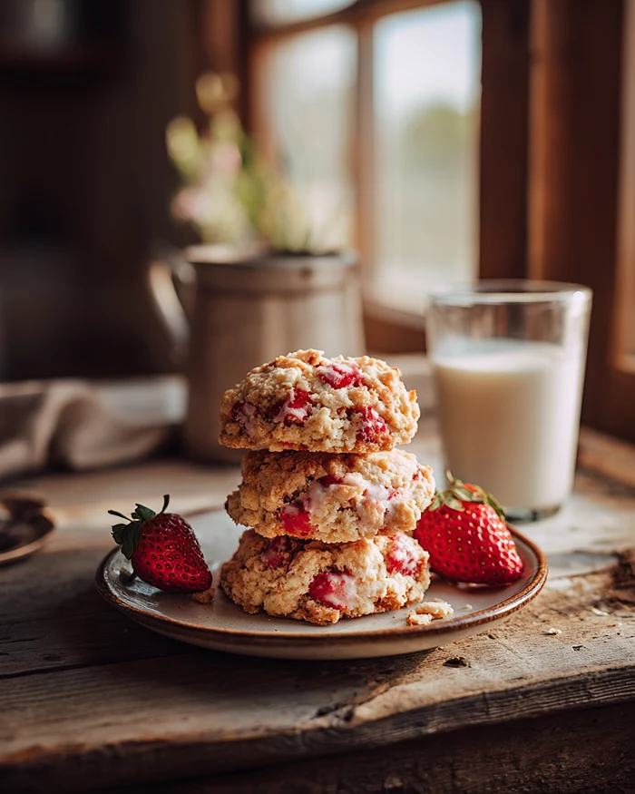 Strawberry Crumb Cookies