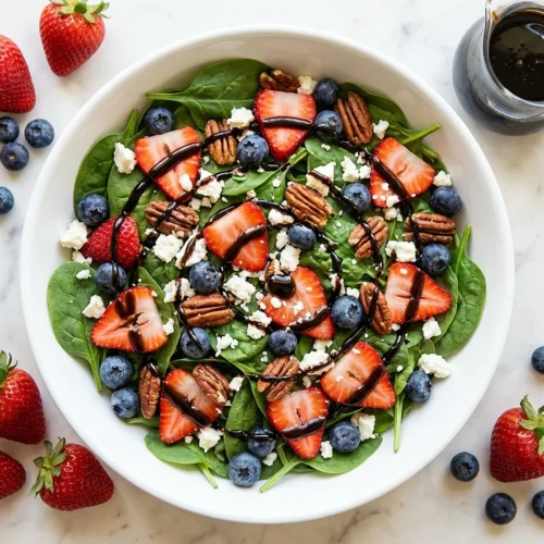 Strawberry Spinach Salad with Blueberries