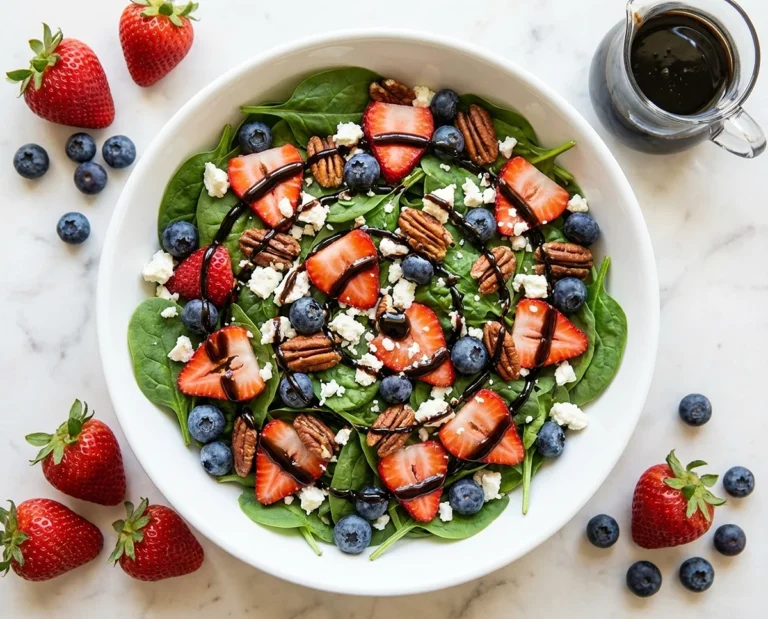 Strawberry Spinach Salad with Blueberries