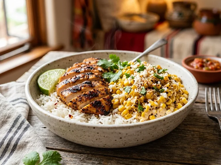 Street Corn Chicken Rice Bowl