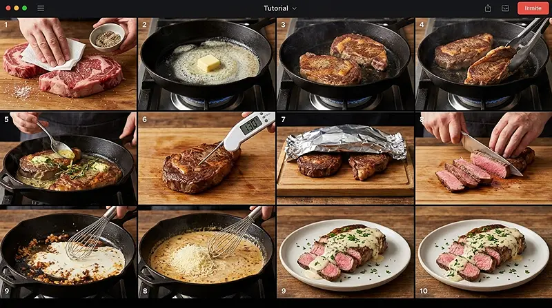 Garlic Butter Steak with Parmesan Cream Sauce 3 Thanksgiving Steak Recipes