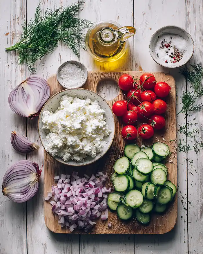 Tomatoes And Cottage Cheese Ingredients