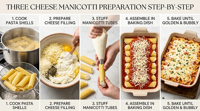 3 Cheese Manicotti Recipe