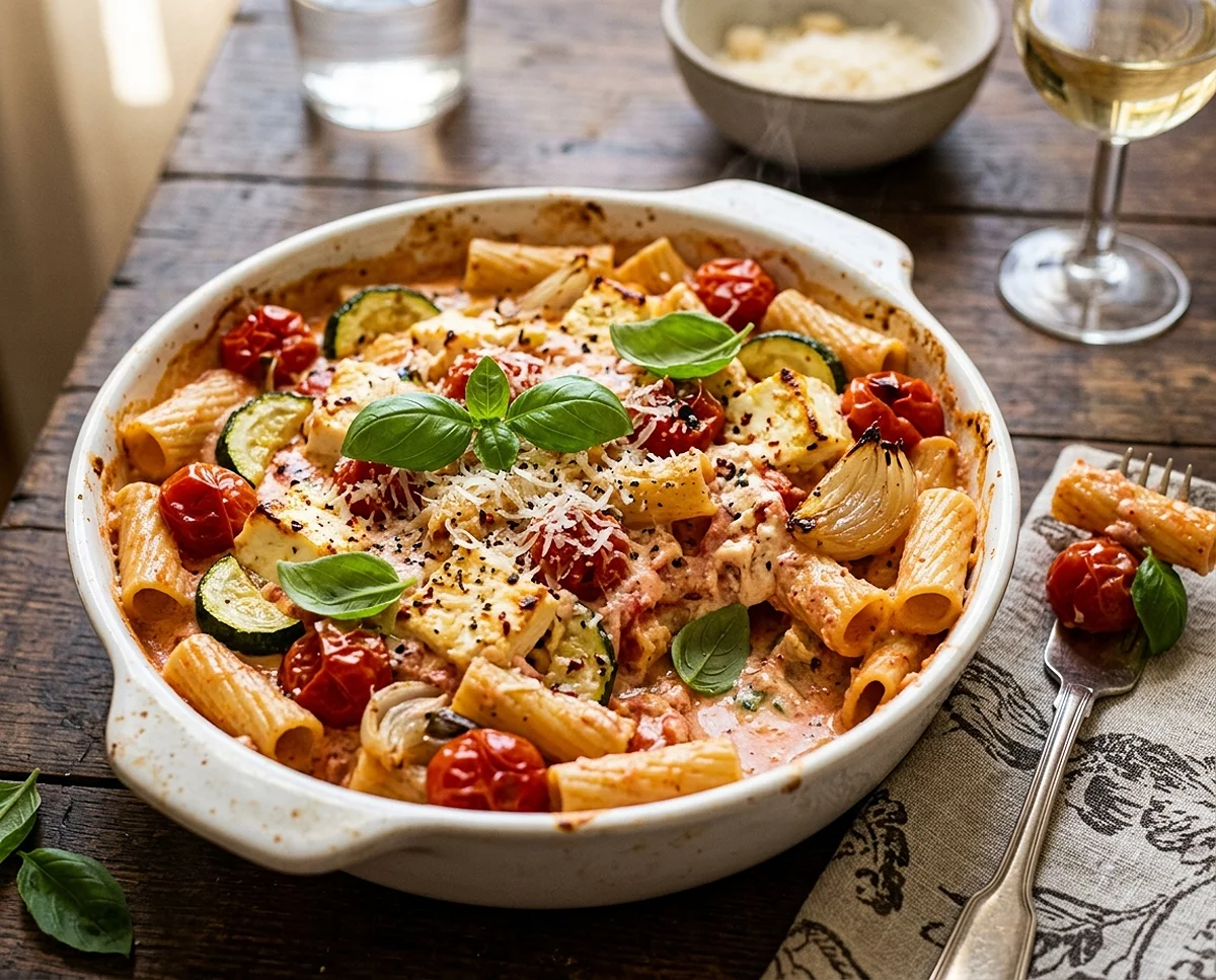 Baked Feta Pasta with Vegetables