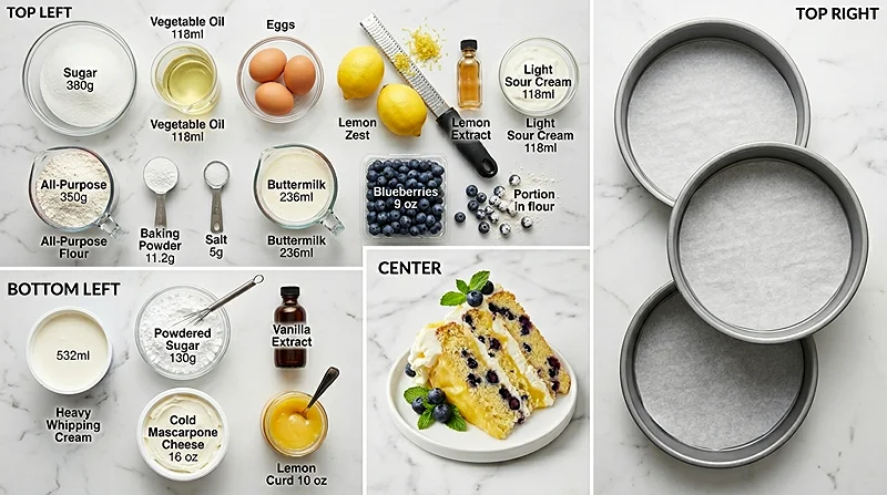 Blueberry Lemon Cheesecake Cake