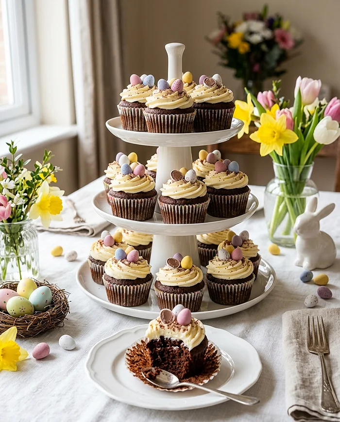 Bunny-themed Cupcakes And Decorations