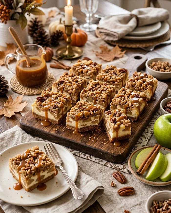 Caramel Apple Cheesecake Squares