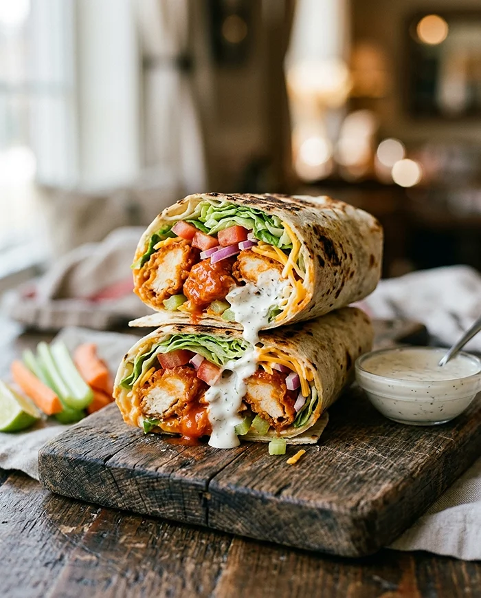 Buffalo Chicken Wrap 4 Chicken Wrap with Buffalo Sauce