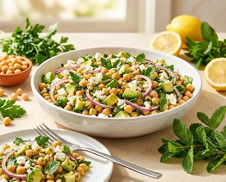 Chickpea Feta Avocado Salad