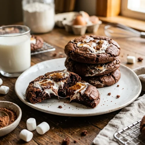 Chocolate Marshmallow Swirl Cookies