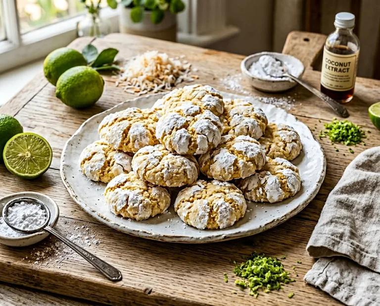Coconut Key Lime Crinkle Cookies