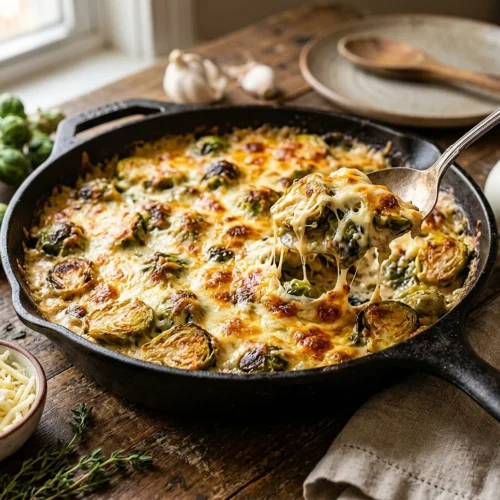 Creamy Baked Brussel Sprouts Recipe