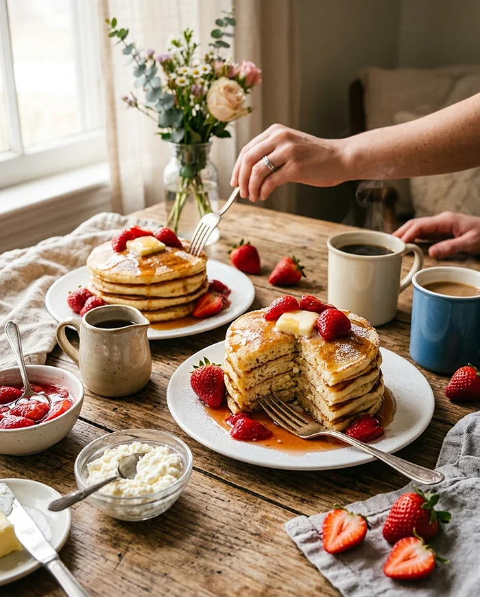 Fluffy Ricotta Pancakes 4 Creamy Ricotta Breakfast
