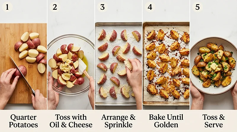 Garlic Parmesan Roasted Potatoes 3 Crispy Garlic Parmesan Potatoes